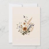 Wild Flowers  Floral Bohemian Dank u Kaart (Achterkant)