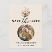 Wild Flowers Floral Boho Save the Date Aankondigingskaart (Voorkant)