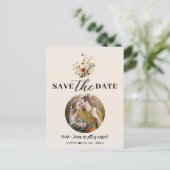Wild Flowers Floral Boho Save the Date Aankondigingskaart (Staand voorkant)