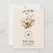 Wild Flowers Floral Boho Save the Date Kaart (Voorkant)