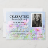 Wild Flowers Foto Viering van het leven | Begrafen Kaart (Voorkant)