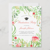 Wild Flowers Garden Graduation Party Kaart (Voorkant)