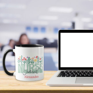 Wild Flowers Gepersonaliseerde gepensioneerde verp Mok