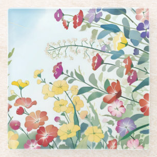 Wild Flowers Glazen Onderzetter