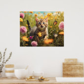 *~* Wild Flowers Kat 5:4 Sky Kitten Cat AP68 Poster (Keuken)