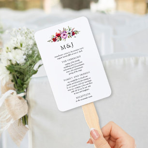 Wild Flowers & Romance Wedding Program Fan Handwaaier