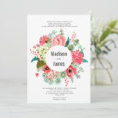 Wild Flowers Rustic Bouquet | Weddenschappen Kaart (Staand voorkant)