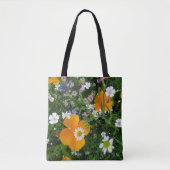 Wild Flowers: Sinaasappel Wit Roze Canvas tas (Voorkant)