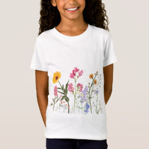Wild Flowers T-shirt, Botanisch Kinder T-shirt, T-shirt
