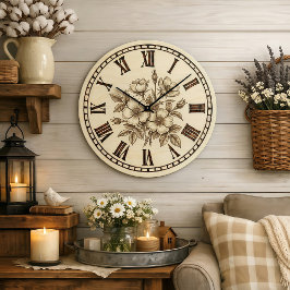 Wild flowers Wall Clock Grote Klok