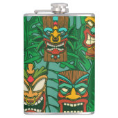 Wild Flowers Waterverf: kleurrijk naadloos Heupfles (Voorkant)