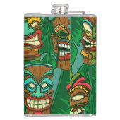 Wild Flowers Waterverf: kleurrijk naadloos Heupfles (Achterkant)