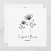Wild Flowers Wedding Monogram Invitation Design (Devant / Derrière)