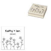 Wild Flowers with Branches and Leaves Design Rubberstempel (Gestempeld)