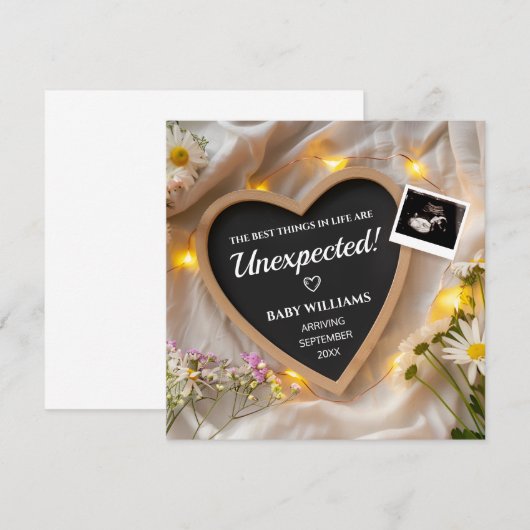 Wild Flowers zwangerschapsaankondiging Kaart (Voorkant / Achterkant)