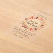 Wild Forest Bloemen Varen Paddenstoelen Foliage Br Acryl Uitnodigingen (Laagn)