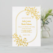 Wild Forest Botanische Bloemen Bladeren Bruiloft Folie Uitnodiging (Staand Voorkant)