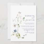 Wild Forest Floral Back & Front Formal Wedding Kaart (Voorkant)