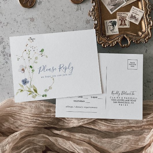 Wild Forest Floral Menu Keuze RSVP