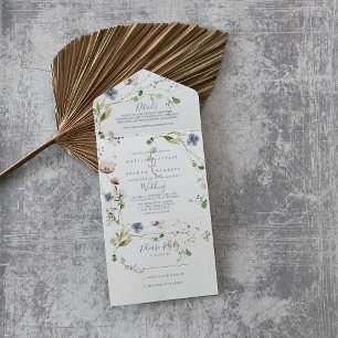 Wild Forest Floral Wedding All In One Uitnodiging
