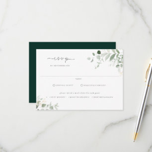 Wild Forest Foliage Meal Choice Wedding RSVP Kaartje