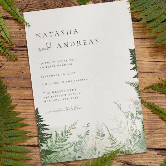 Wild Forest Foliage Wedding Kaart