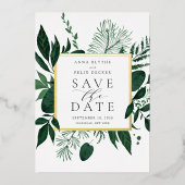 Wild Forest Folie Wedding Save the Date Kaart (Voorkant)