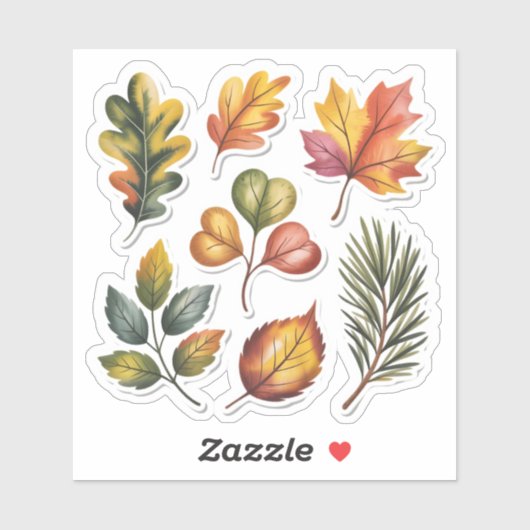 Wild Forest Leaves Custom-Cut Vinyl Sticker (Vel)