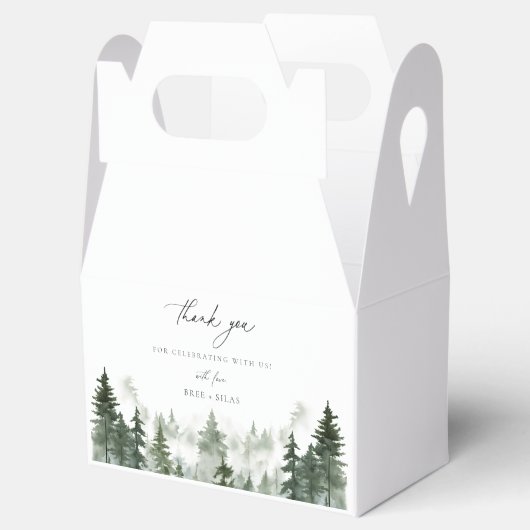 Wild Forest Pines Bruiloft Dank u Bedankdoosjes (Geopend)