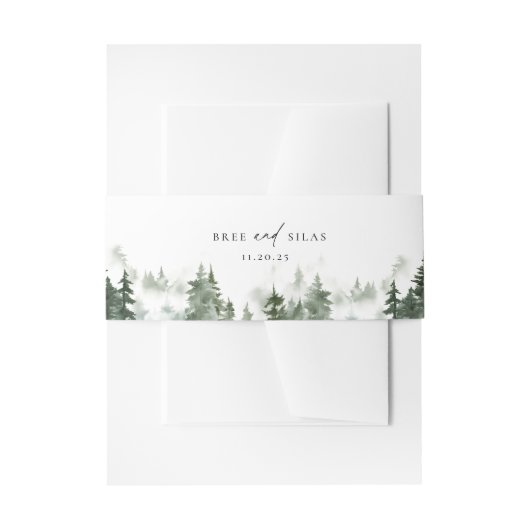 Wild Forest Pines Bruiloft Uitnodigingen Wikkel (Voorkant Voorbeeld)