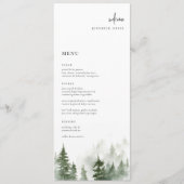 Wild Forest Pines Trouwplaats Kaart Menu (Voorkant)
