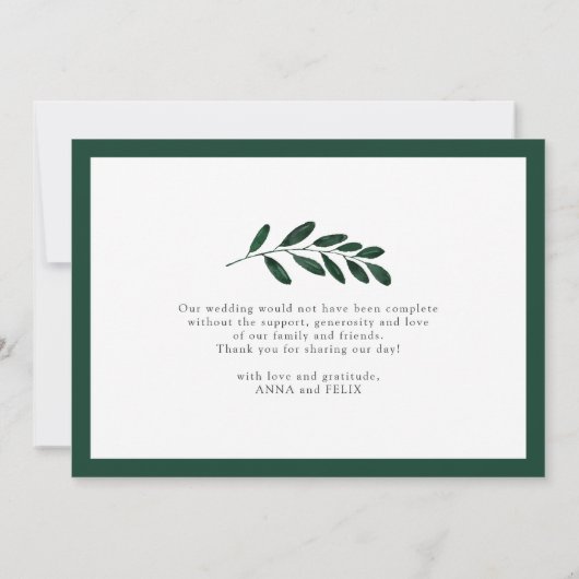 Wild Forest | Weddenschap Foto flat - Hartelijk da Bedankkaart (Achterkant)