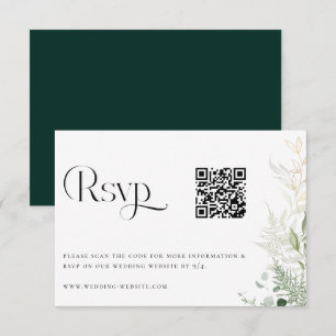 Wild Forest Wedding QR Code RSVP Card Kaartje