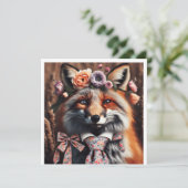 Wild fox wearing a tie cute kaart (Staand voorkant)