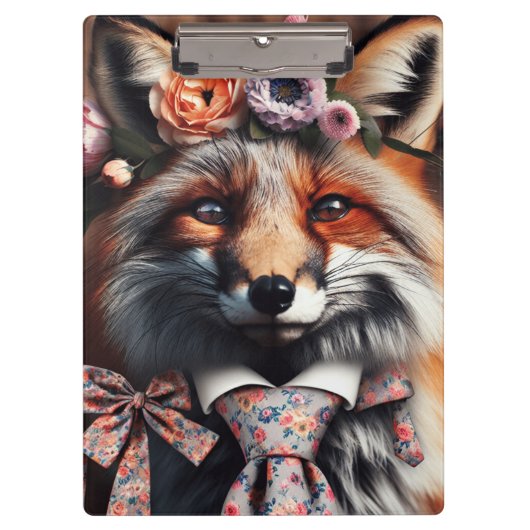 Wild fox wearing a tie cute  klembord (Voorkant)