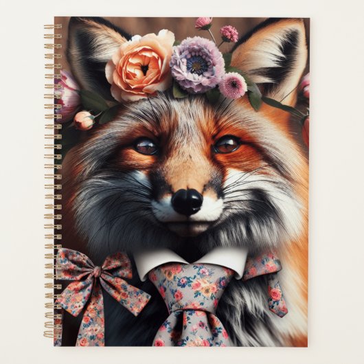 Wild fox wearing a tie cute  planner (Voorkant)