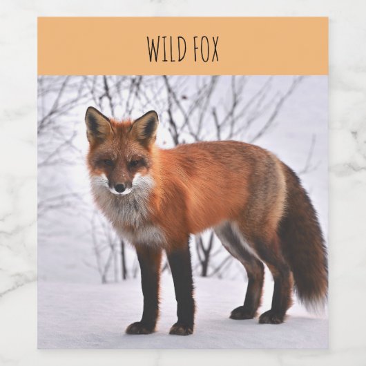 Wild Fox Wijn Label Wijn Etiket (Enkel label)