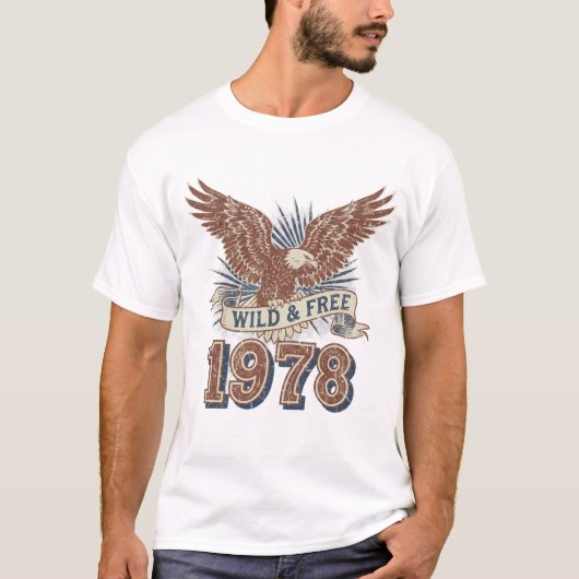 Wild & Free 1978  Eagle T-shirt | Retro dis (Voorkant)