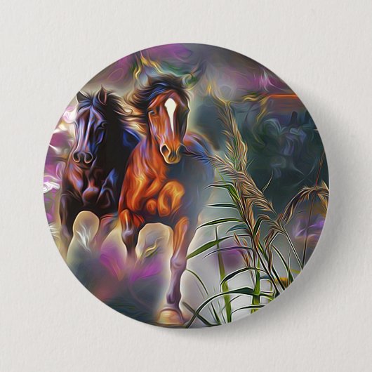 Wild gallop ronde button 7,6 cm (Voorkant)