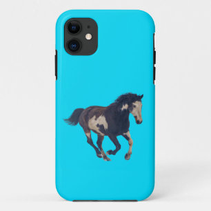 Wild Galloping Pinto American Paint Horse iPhone 11 Hoesje