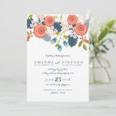 Wild Garden Floral Wedding Invitation Kaart (Staand voorkant)