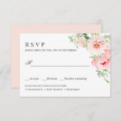 Wild Garden | PInk WEDDING RSVP MEAL CHOICE (Voorkant / Achterkant)