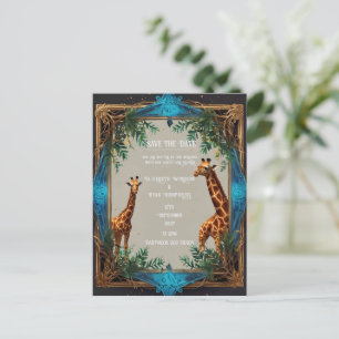 Wild Giraffe huwelijksuitnodiging Briefkaart