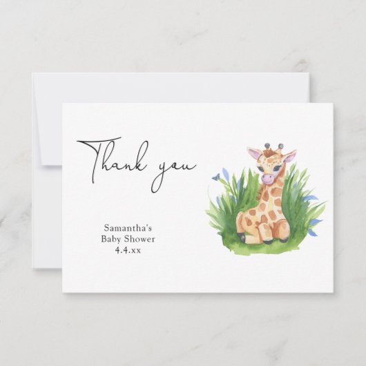 Wild Giraffe - merci baby shower (Devant)