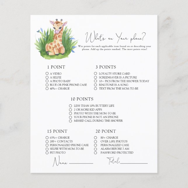 Wild Giraffe - Wat zit er op je telefoon spel (Voorkant)