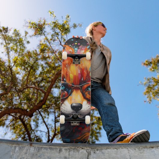 Wild Gratis Abstracte Pop Fox Skateboard (Buiten 1)