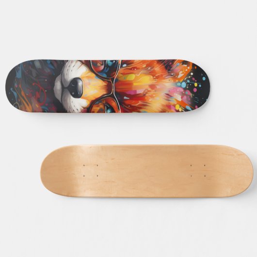 Wild Gratis Abstracte Pop Fox Skateboard (Horizontaal)