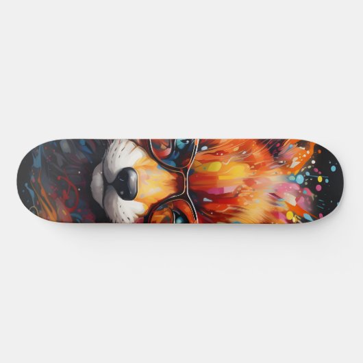 Wild Gratis Abstracte Pop Fox Skateboard (Horizontaal)
