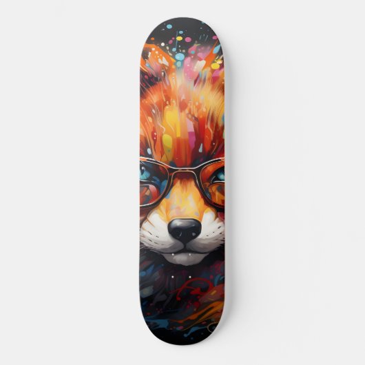 Wild Gratis Abstracte Pop Fox Skateboard (Voorkant)