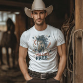 Wild & Gratis Mustang Cowboy Design T-shirt